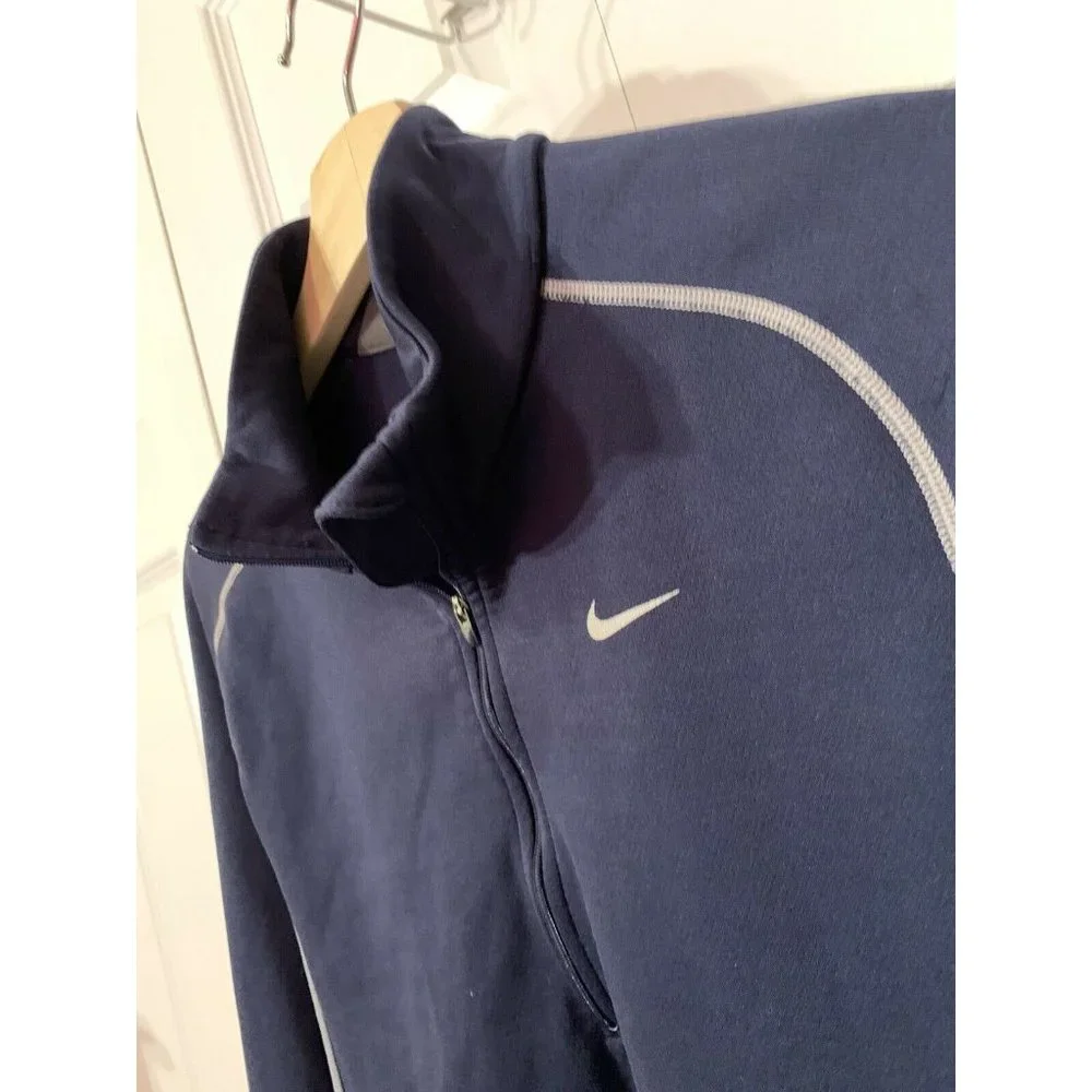 Nike Men's Sz M Nike-Fit Therma Blue Long Sleeve 1/4 Zip‎ Pullover